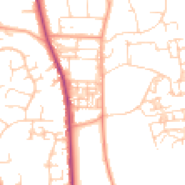 Daytime road noise heatmap for PO19 6DS