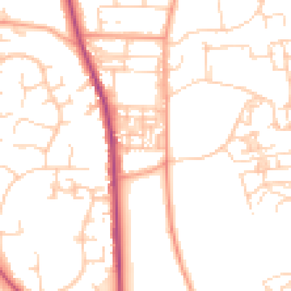 Daytime road noise heatmap for PO19 6DU