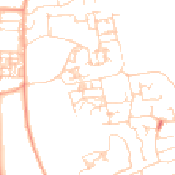 Daytime road noise heatmap for PO19 6EQ
