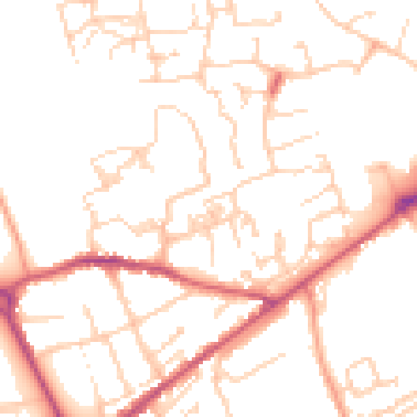 Daytime road noise heatmap for PO19 6FS
