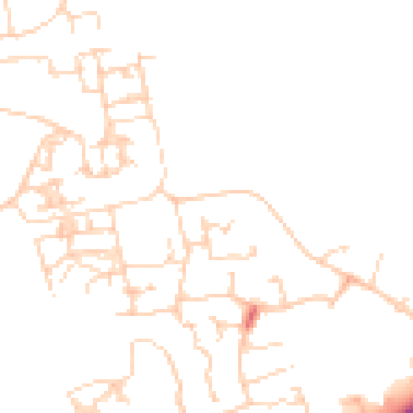 Daytime road noise heatmap for PO19 6GD