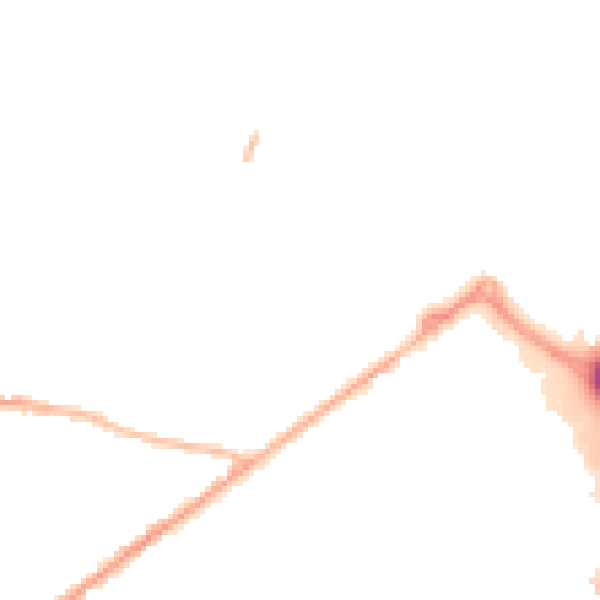 Night-time road noise heatmap for PO19 6GW
