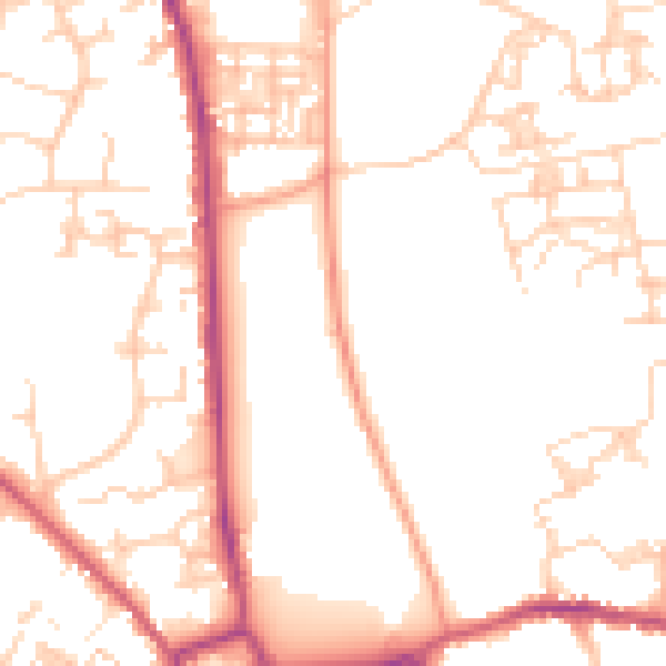 Daytime road noise heatmap for PO19 6PF