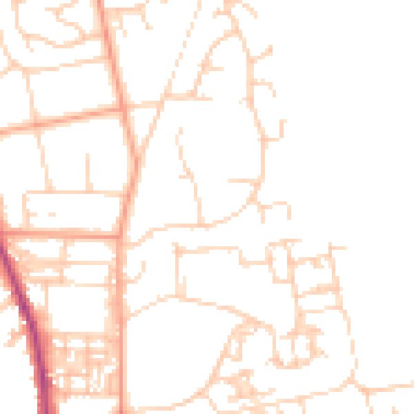 Daytime road noise heatmap for PO19 6RN