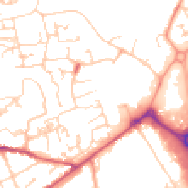 Daytime road noise heatmap for PO19 6UP