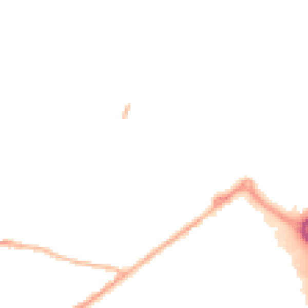 Night-time road noise heatmap for PO19 6UP