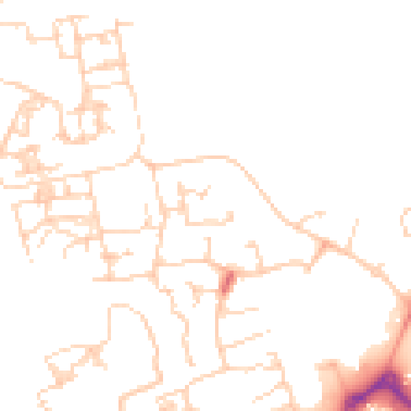 Daytime road noise heatmap for PO19 6YG