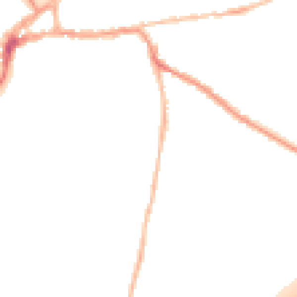 Night-time road noise heatmap for PO19 7AD