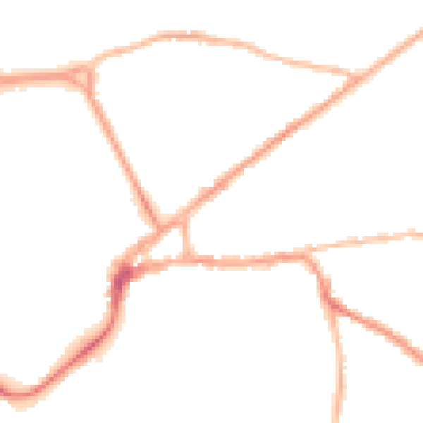 Night-time road noise heatmap for PO19 7AJ
