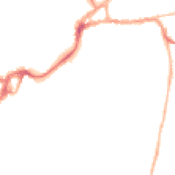 Night-time road noise heatmap for PO19 7DP