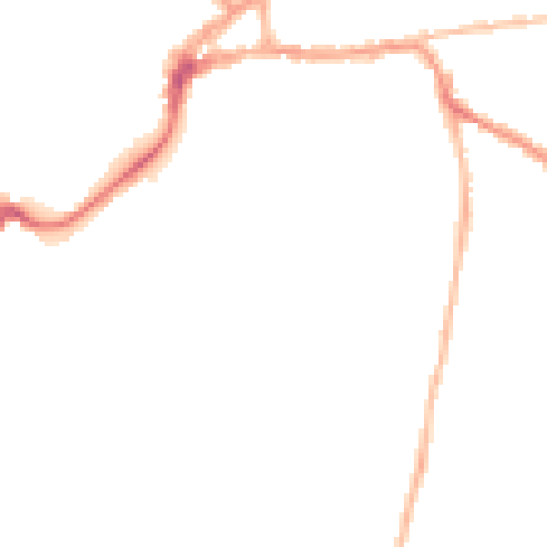 Night-time road noise heatmap for PO19 7DX
