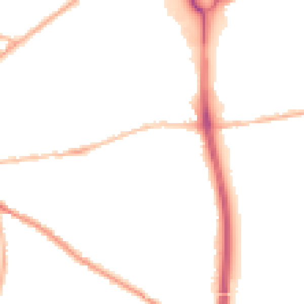 Night-time road noise heatmap for PO19 7EY