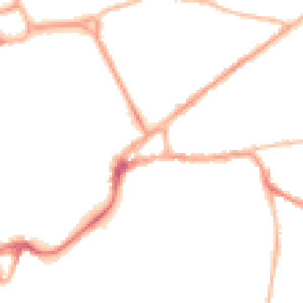Night-time road noise heatmap for PO19 7GT