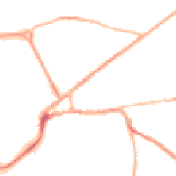 Night-time road noise heatmap for PO19 7HJ