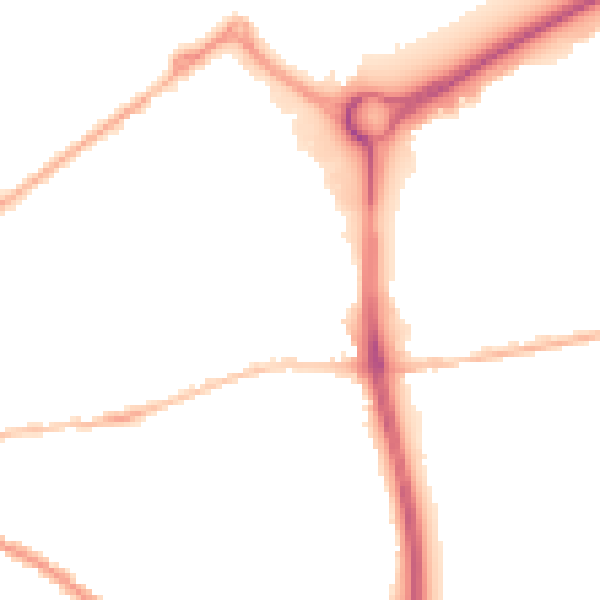 Night-time road noise heatmap for PO19 7JF