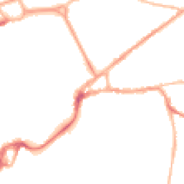 Night-time road noise heatmap for PO19 7JL