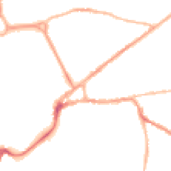 Night-time road noise heatmap for PO19 7LD