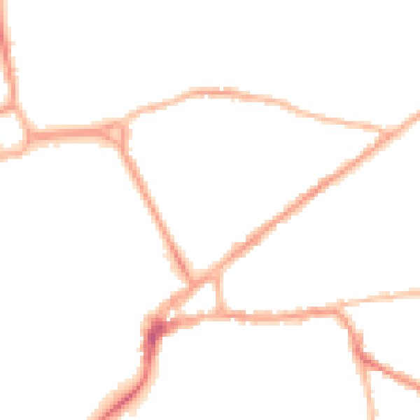 Night-time road noise heatmap for PO19 7LX