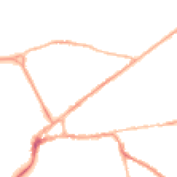 Night-time road noise heatmap for PO19 7NG