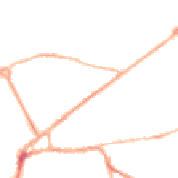 Night-time road noise heatmap for PO19 7NJ