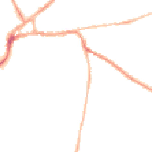 Night-time road noise heatmap for PO19 7PB