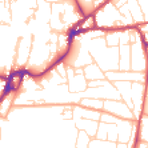 Daytime road noise heatmap for PO19 7PW