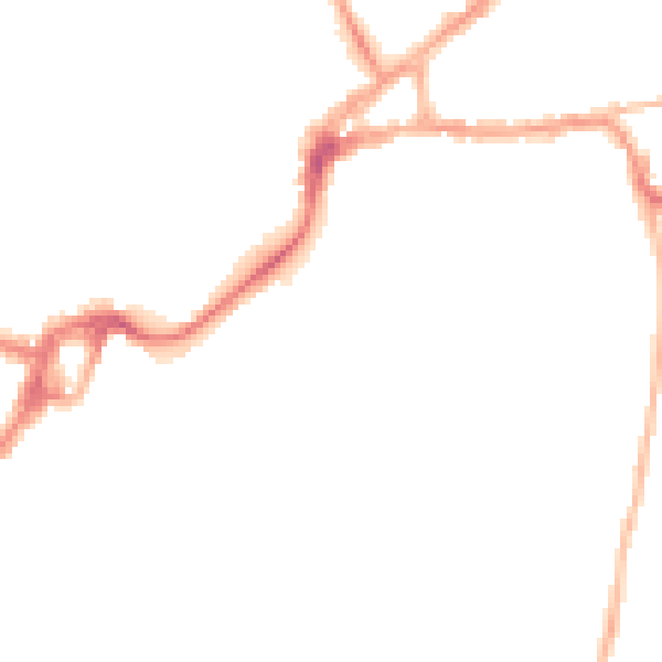 Night-time road noise heatmap for PO19 7PW