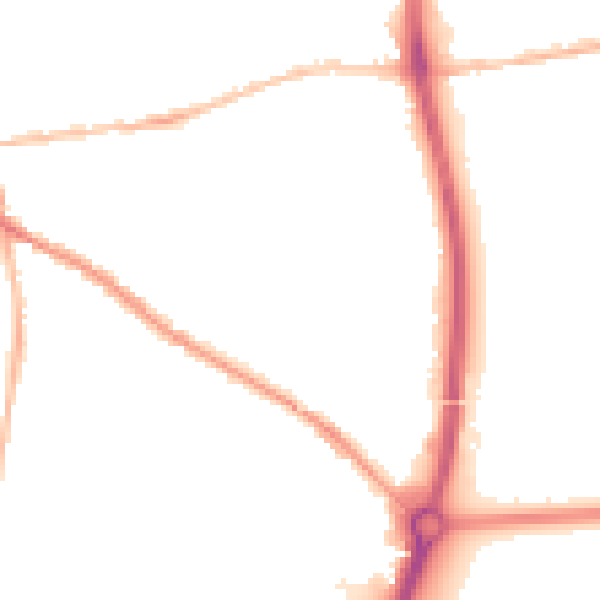 Night-time road noise heatmap for PO19 7XQ
