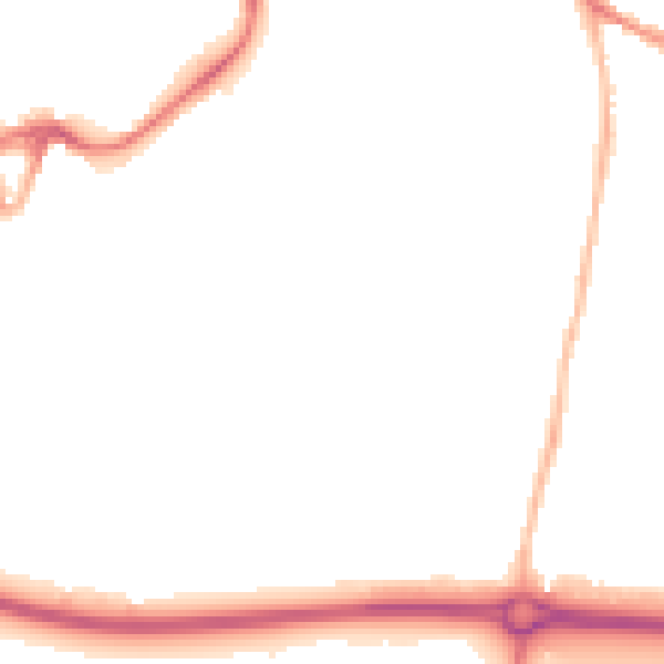 Night-time road noise heatmap for PO19 8DA