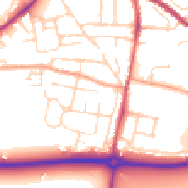 Daytime road noise heatmap for PO19 8DB
