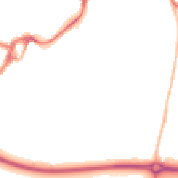 Night-time road noise heatmap for PO19 8DE
