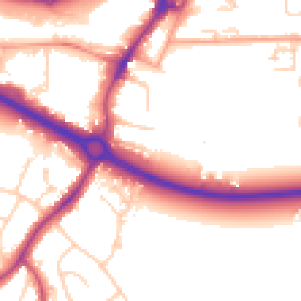 Daytime road noise heatmap for PO19 8FF