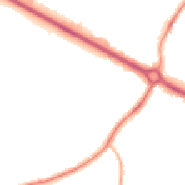 Night-time road noise heatmap for PO19 8RQ