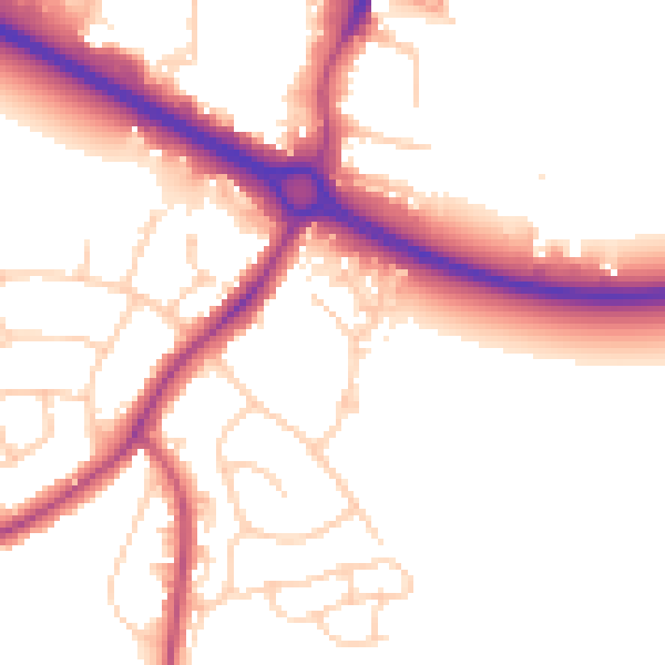Daytime road noise heatmap for PO19 8RW