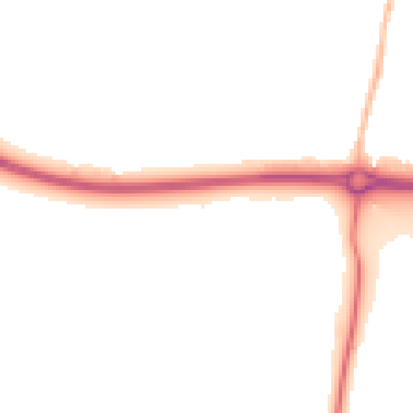 Night-time road noise heatmap for PO19 8XH