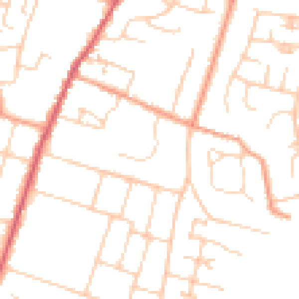 Daytime road noise heatmap for PO20 0AA