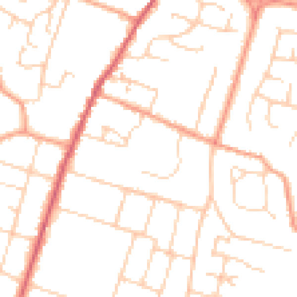 Daytime road noise heatmap for PO20 0AB