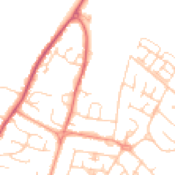 Daytime road noise heatmap for PO20 0AF