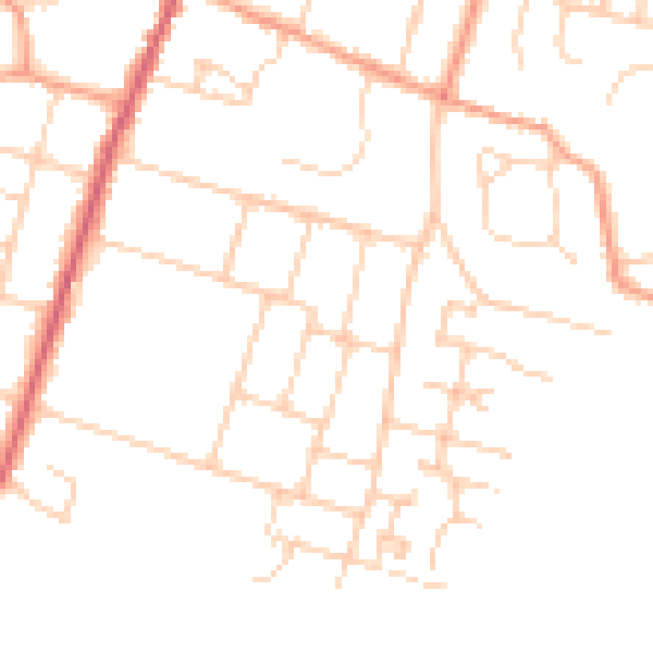 Daytime road noise heatmap for PO20 0AJ