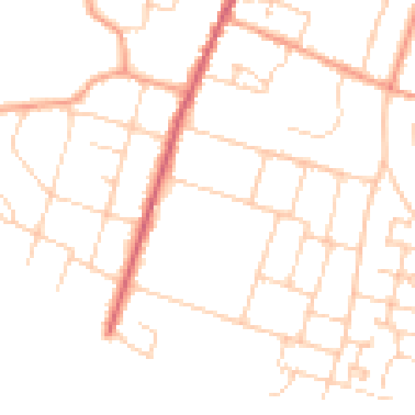 Daytime road noise heatmap for PO20 0AP