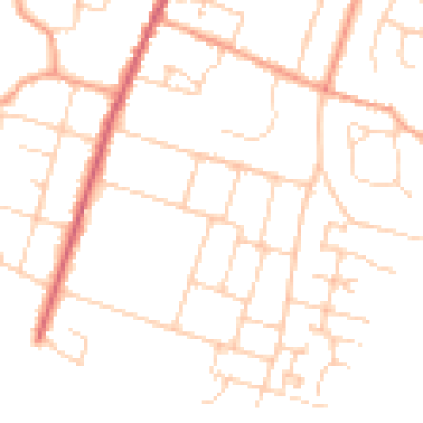 Daytime road noise heatmap for PO20 0AQ