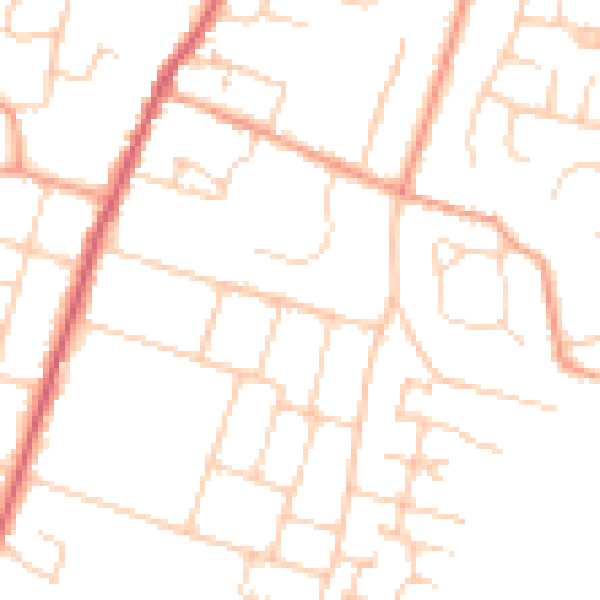Daytime road noise heatmap for PO20 0AS