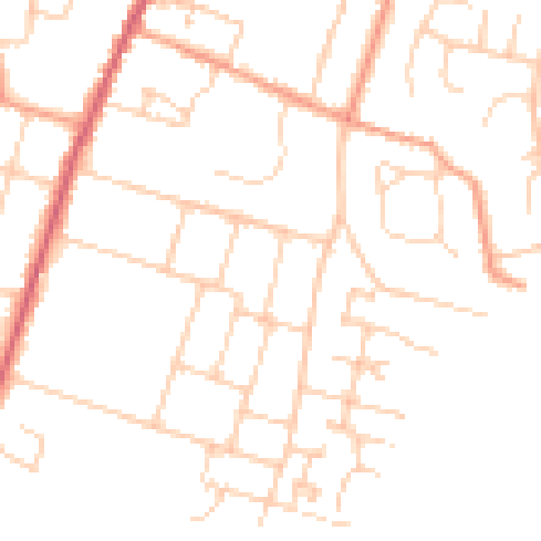 Daytime road noise heatmap for PO20 0AU