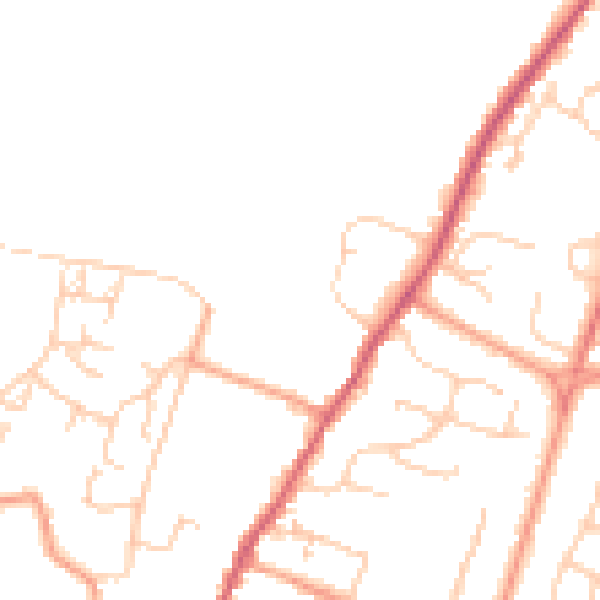 Daytime road noise heatmap for PO20 0AX