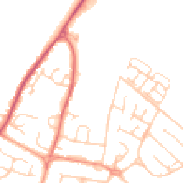 Daytime road noise heatmap for PO20 0AY