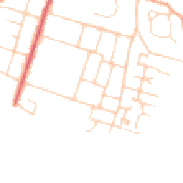 Daytime road noise heatmap for PO20 0BB