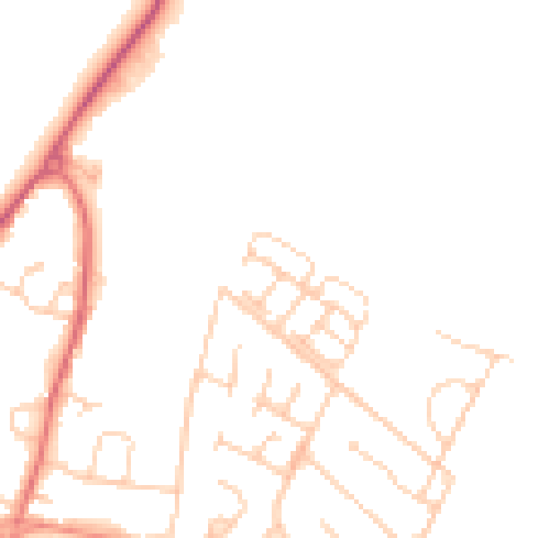 Daytime road noise heatmap for PO20 0BF