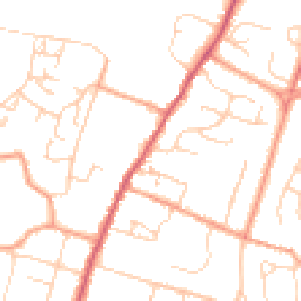 Daytime road noise heatmap for PO20 0BG