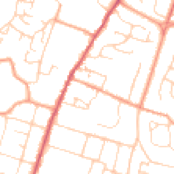 Daytime road noise heatmap for PO20 0BJ