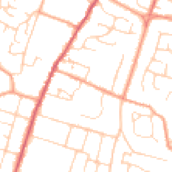 Daytime road noise heatmap for PO20 0BL